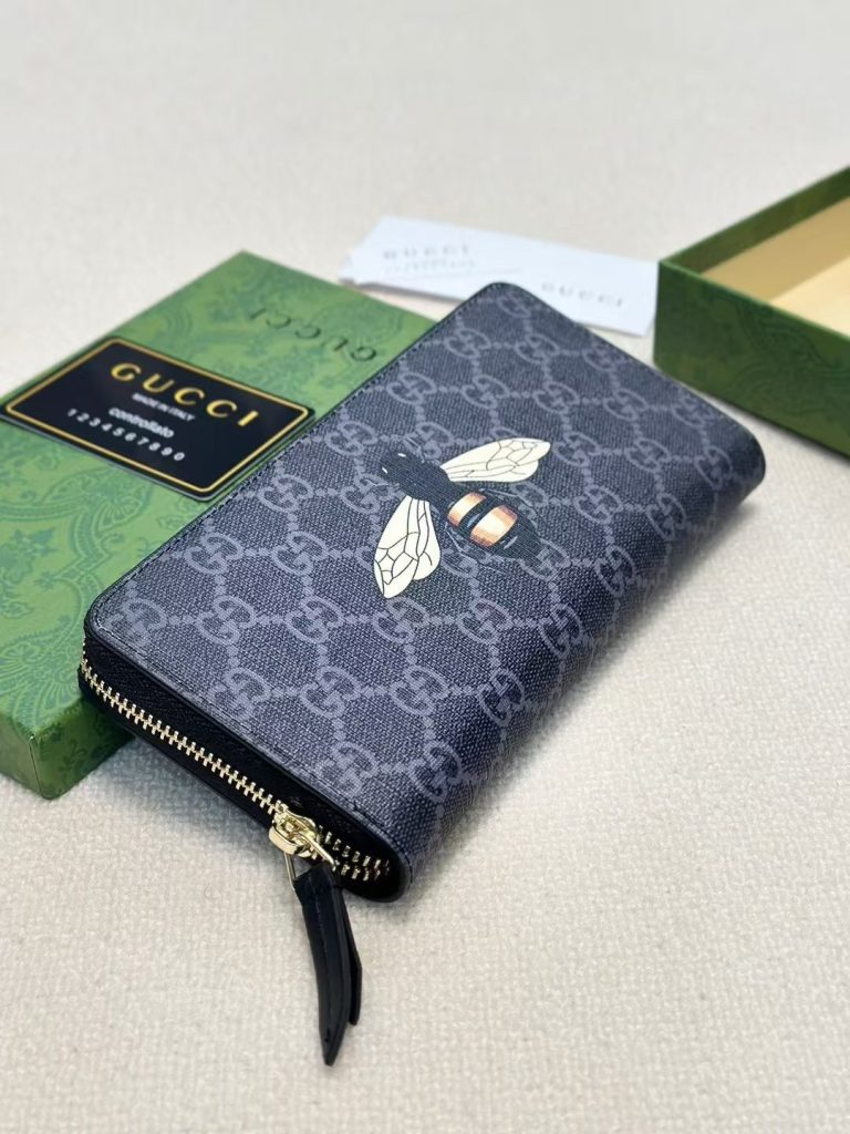 GUCCI グッチ ロングジップウォレット ブラック カフェ メンズ用 長財布 - 画像 3