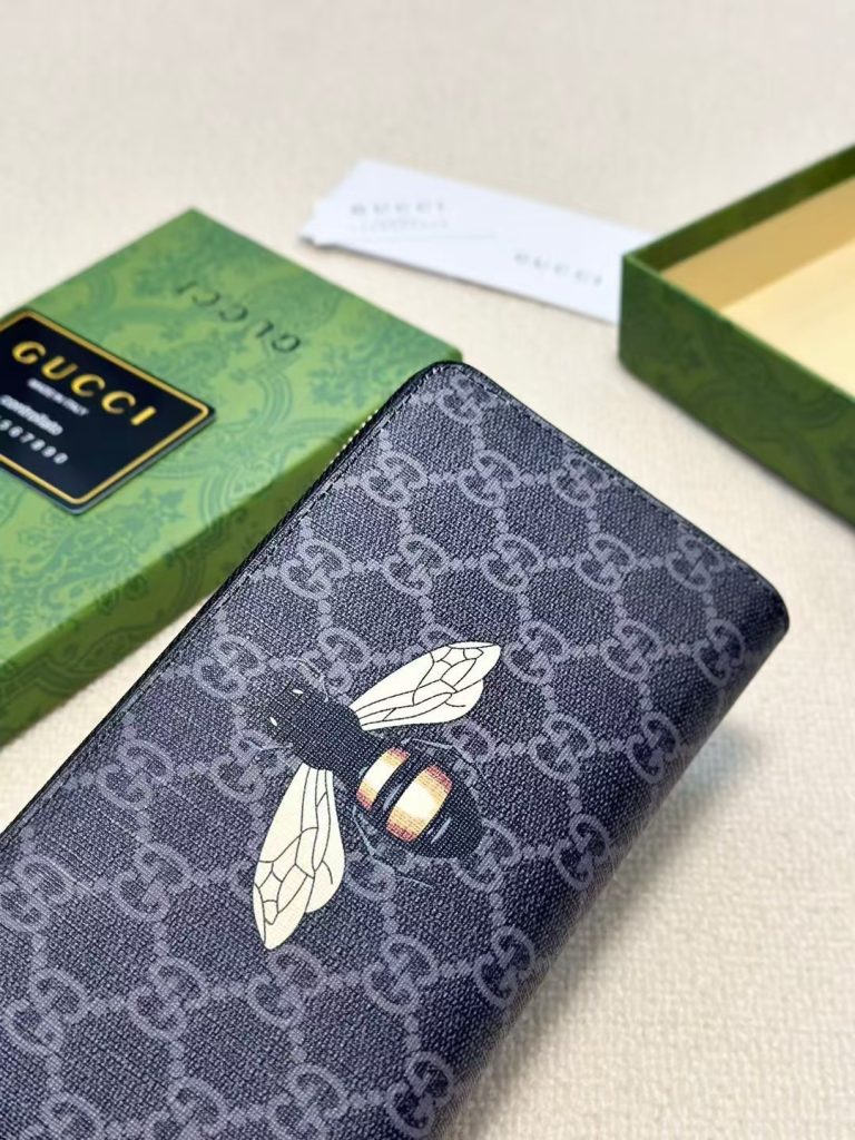 GUCCI グッチ ロングジップウォレット ブラック カフェ メンズ用 長財布 - 画像 5