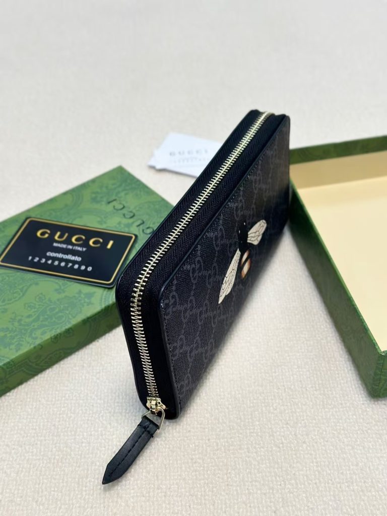 GUCCI グッチ ロングジップウォレット ブラック カフェ メンズ用 長財布 - 画像 8