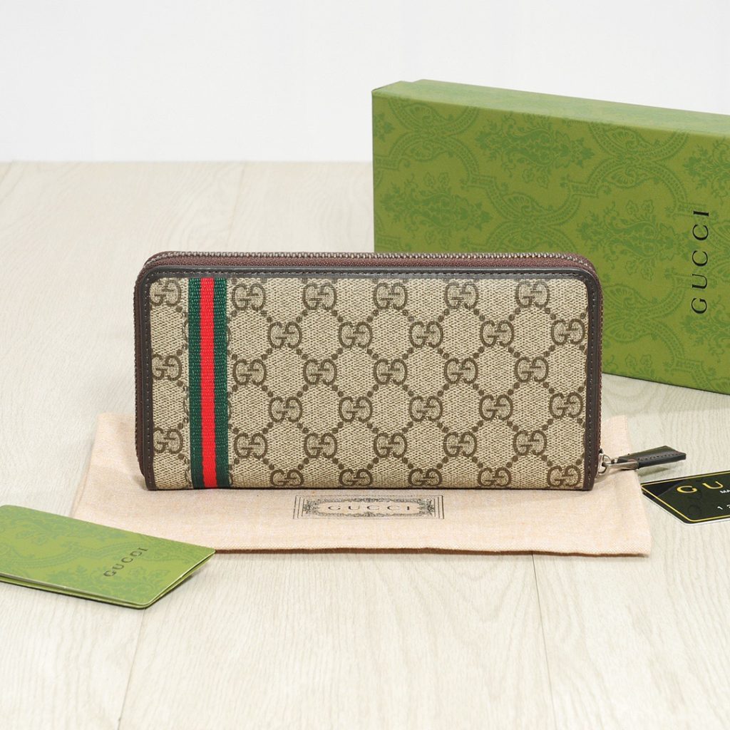 GUCCI グッチ グッチシマ 財布 ロングジップ ベージュ 黒 - 画像 2