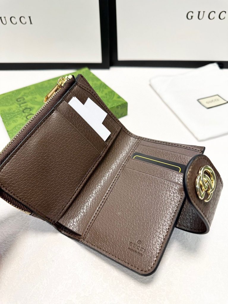GUCCI グッチ 財布 2つ折り 本革仕様 ファスナー レッド&グリーンストライプ ショートウォレット - 画像 8