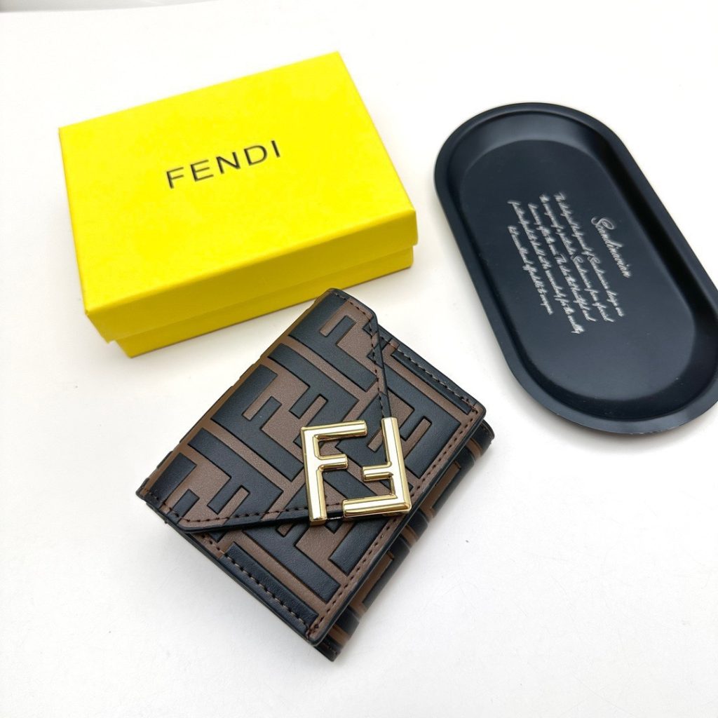 フェンディ コピー ミニ財布 ブラック ブラウン ミニ コインケース ファスナー付き メンズ レディース - 画像 2