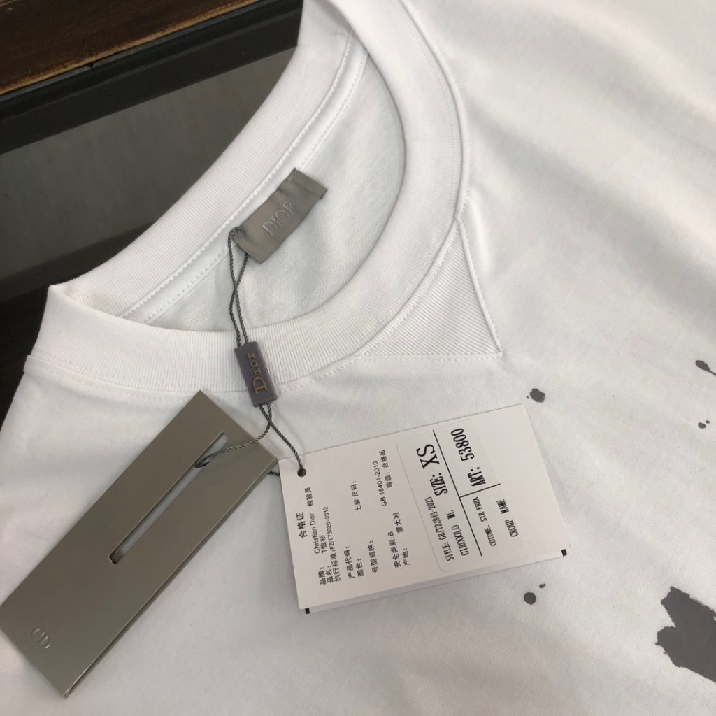 Dior コピー Tシャツ ロゴデザイン メンズ レディース 男女兼用 白 黒 240g高密度コットン - 画像 4