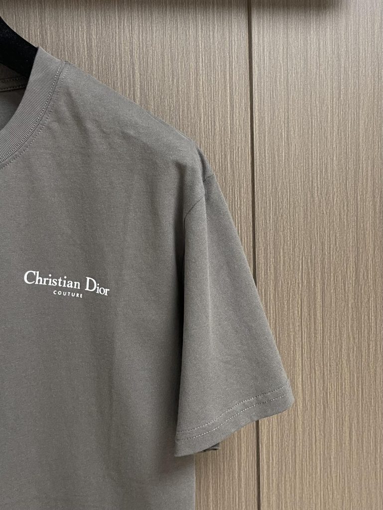 Dior ディオール Tシャツ コピー ロゴプリント 半袖 男女兼用 無地 グレー ホワイト - 画像 4