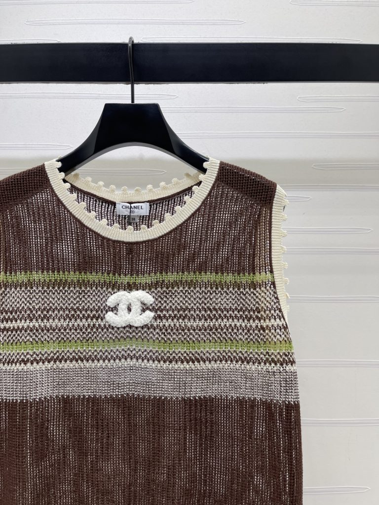 CHANEL コピー ニット ウェア レディース ロゴデザイン ブラウン ベージュ マルチカラー - 画像 2