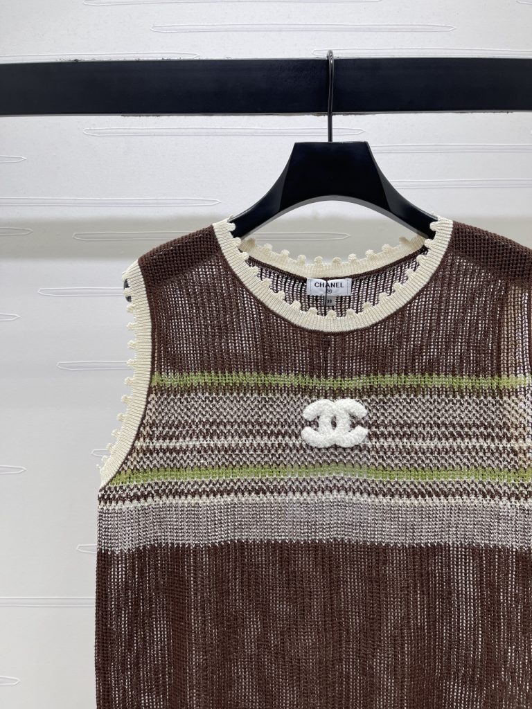 CHANEL コピー ニット ウェア レディース ロゴデザイン ブラウン ベージュ マルチカラー - 画像 3