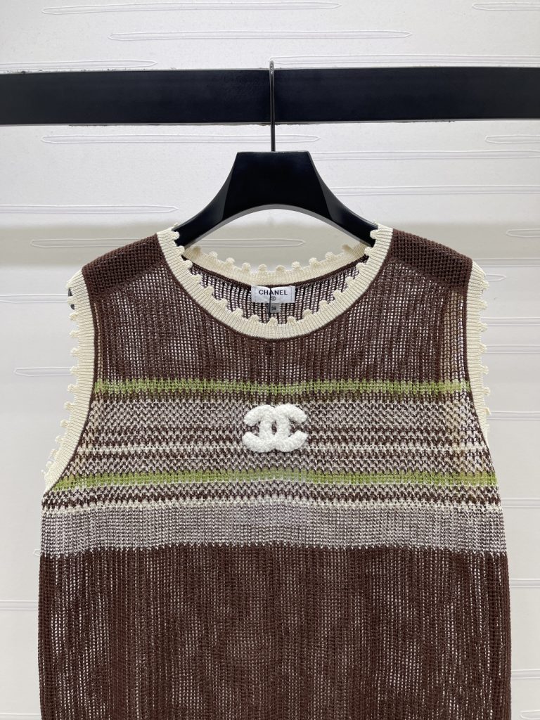 CHANEL コピー ニット ウェア レディース ロゴデザイン ブラウン ベージュ マルチカラー - 画像 4