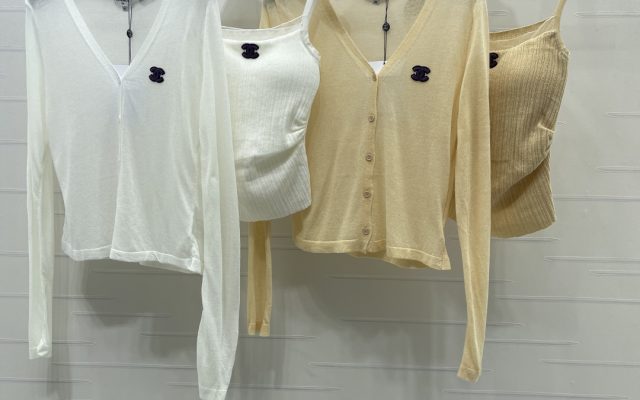 CHANEL ニット カーディガン ロゴ ニットセット レディース ブラウン ホワイト 2色展開