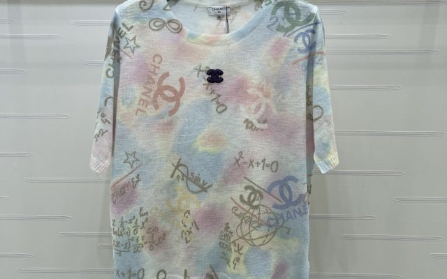 CHANEL コピー ニットTシャツ 彩色プリント ロゴ柄 ファッション レディース 3色展開