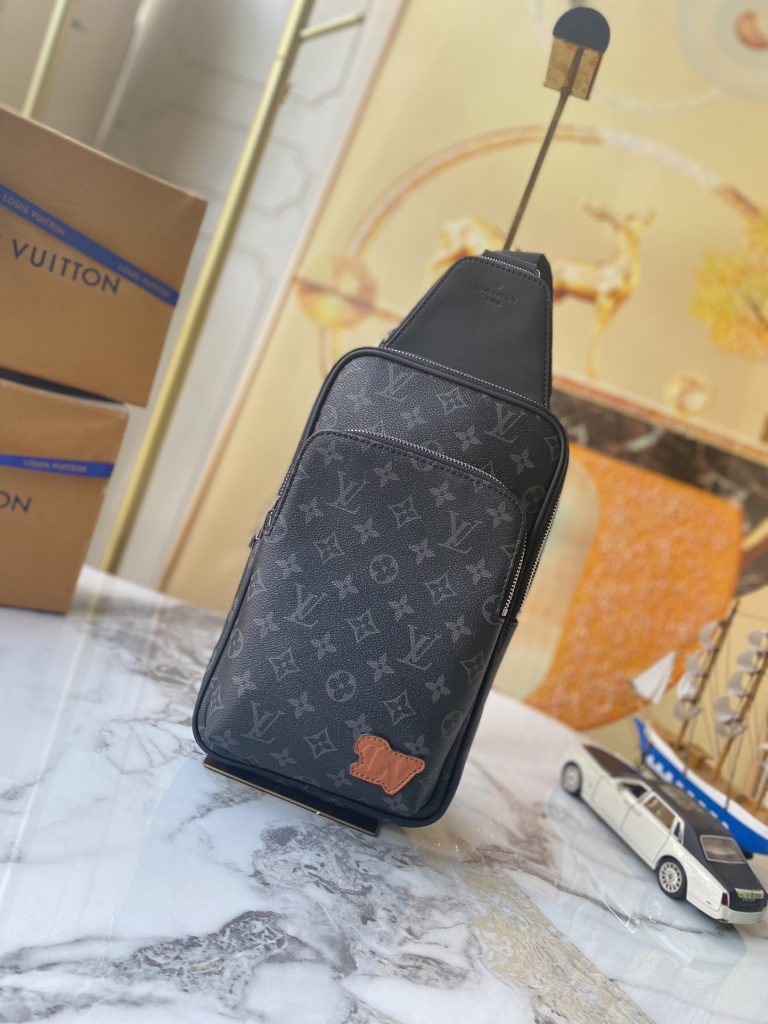 LOUIS VUITTON　ルイヴィトン　メンズバッグ　アヴェニュー スリングバッグ　ダミエ モノグラム エビ　ショルダーバッグ　ブラック　3種 - 画像 3