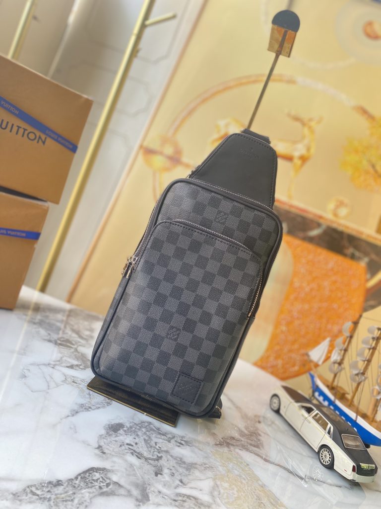 LOUIS VUITTON　ルイヴィトン　メンズバッグ　アヴェニュー スリングバッグ　ダミエ モノグラム エビ　ショルダーバッグ　ブラック　3種 - 画像 4