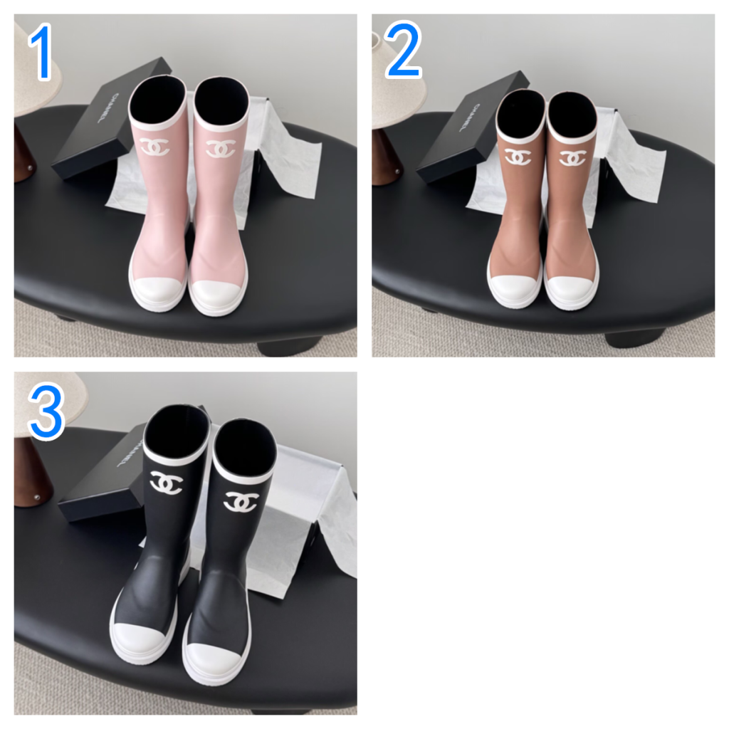 26C　雨の日もお洒落に♪　大人気　シャネル　レインブーツ　CHANEL　ココマーク　レディース　長靴　3色 - 画像 1