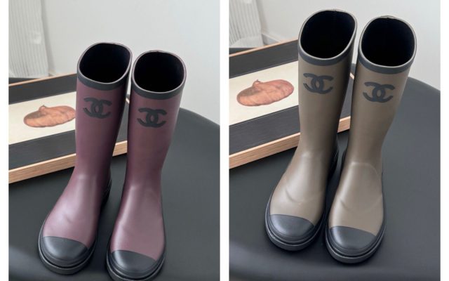 芸能人愛用　CHANEL　シャネル　レインブーツ　ロングブーツ　レディース　長靴　CCロゴ　ラバー素材 - 画像 1