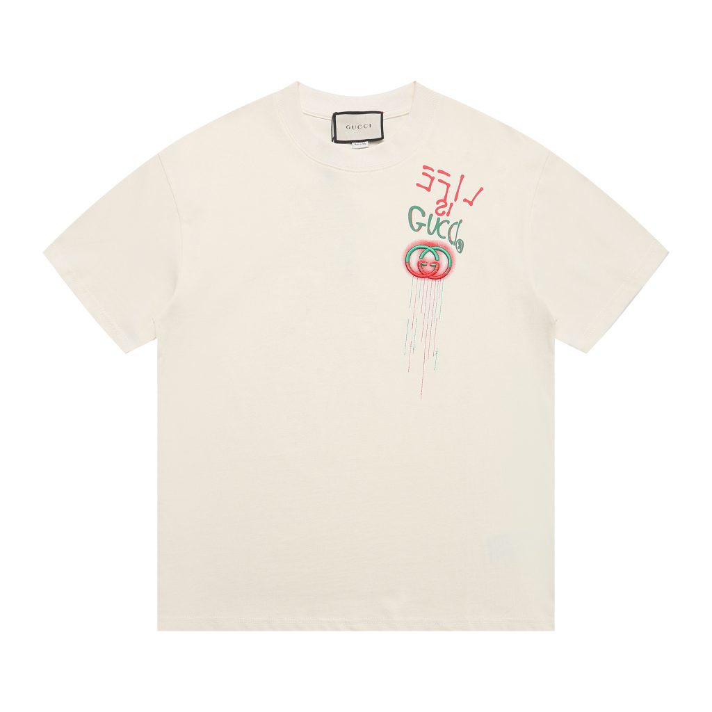 グッチ　GUCCI　ゆったり　刺繍シャツ　クルーネックTシャツ　シャツ　半袖Tシャツ　カップルコーデ　Tshirt　レディース/メンズ - 画像 2