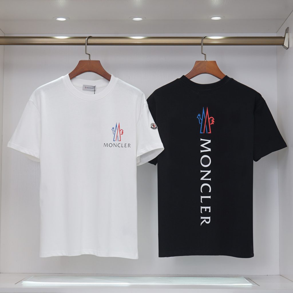 モンクレール MONCLER 半袖シャツ 黒/白 メンズシャツ クルーネックシャツ プリントシャツ 2色 S一XXXL - 画像 2
