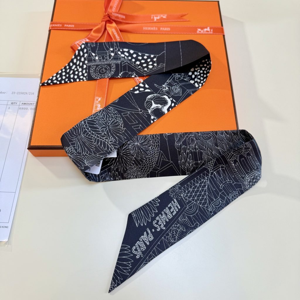人気 エルメス Hermes Twilly ツイリー スカーフ レディーススカーフ Scarf 多用途ツイリー 細長スカーフ 3点 - 画像 6