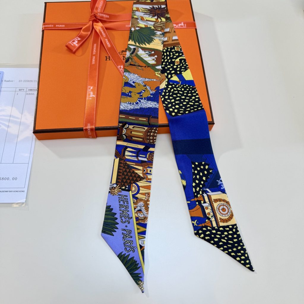 人気 エルメス Hermes Twilly ツイリー スカーフ レディーススカーフ Scarf 多用途ツイリー 細長スカーフ 3点 - 画像 4