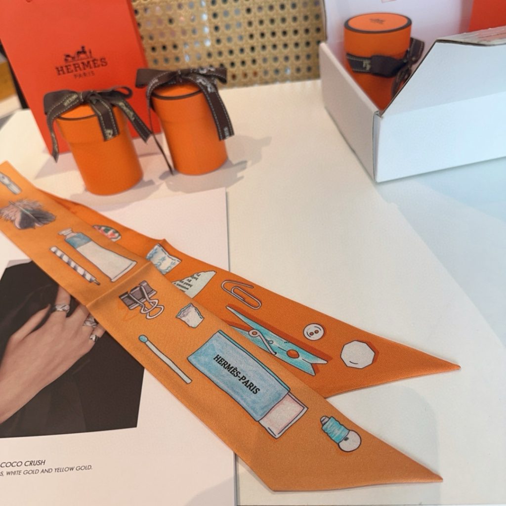 エルメス　Hermes　Twilly　ツイリー 　細スカーフ　上品カラー　細長リボンスカーフ　レディース　バッグスカーフ　7点 - 画像 8