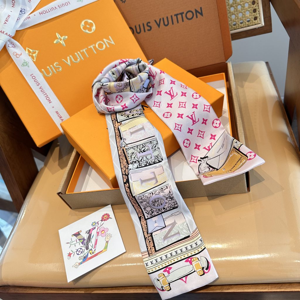 LOUIS VUITTON ルイヴィトン バンドー ツイリースカーフ バックチャーム モノグラム 細スカーフ レディース - 画像 4