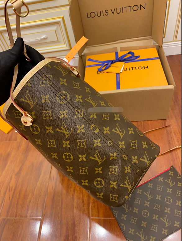 LOUIS VUITTON　定番ルイヴィトンバッグ　モノグラム　ネヴァーフルMM トートバッグ　ハンドバッグ　ポーチ付き - 画像 4