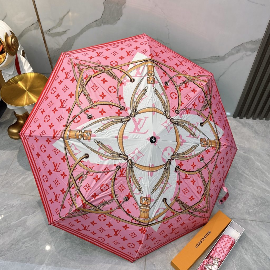 折りたたみ傘　ルイヴィトン　LOUIS VUITTON　アンブレラ　晴雨兼用UVカット　ワンタッチ開閉傘/かさ　モノグラム花柄3種 - 画像 2
