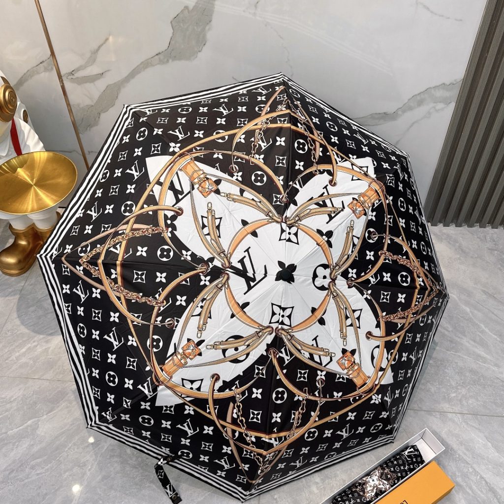 折りたたみ傘　ルイヴィトン　LOUIS VUITTON　アンブレラ　晴雨兼用UVカット　ワンタッチ開閉傘/かさ　モノグラム花柄3種 - 画像 3