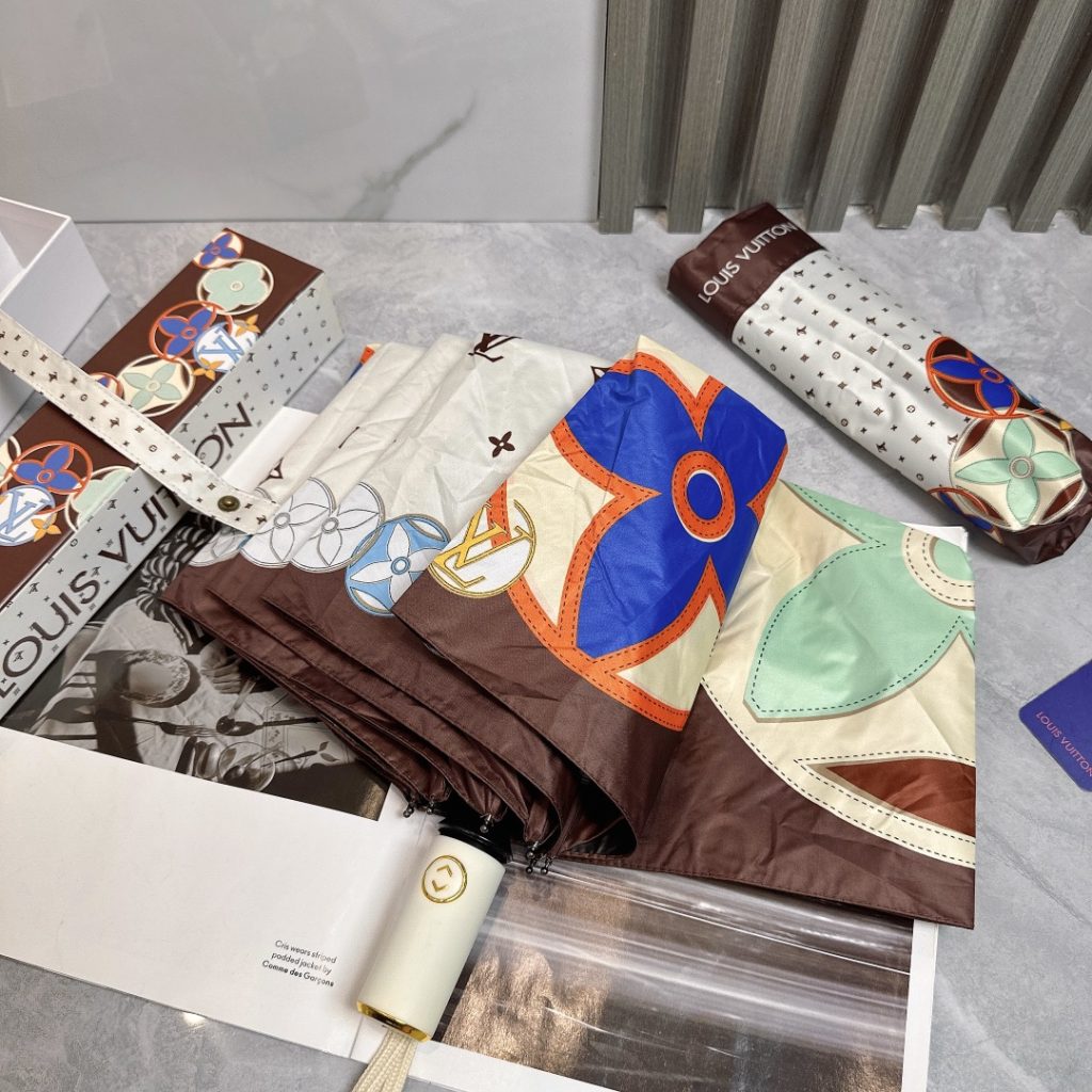 ルイヴィトンLOUIS VUITTON　LV折りたたみ傘　アンブレラ　晴雨兼用UVカット　ワンタッチ開閉傘　モノグラム　オシャレかさ3種 - 画像 7
