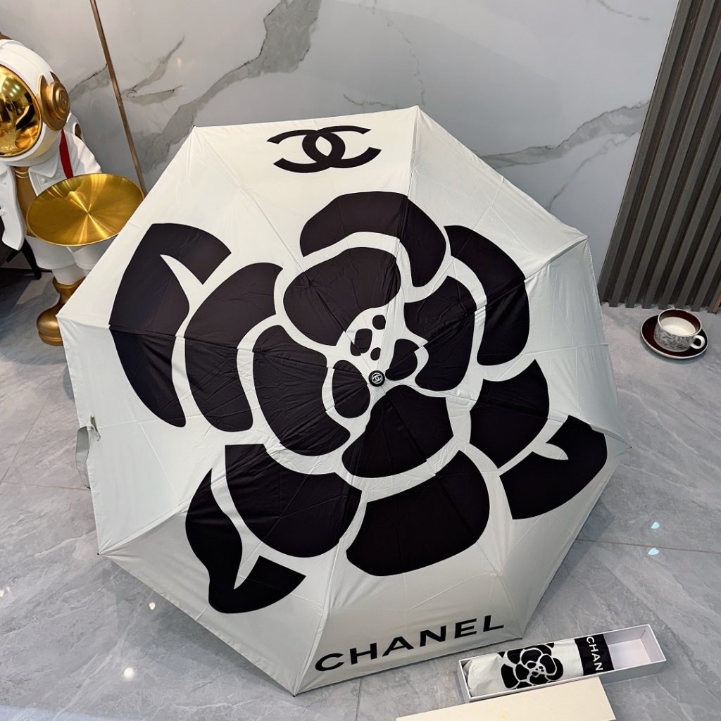 CHANELシャネル　折りたたみ傘　雨傘　晴雨兼用　男女兼用　ワンタッチ　自動開閉8本骨　おしゃれカメリア柄　日傘持ちやすい　9種 - 画像 3