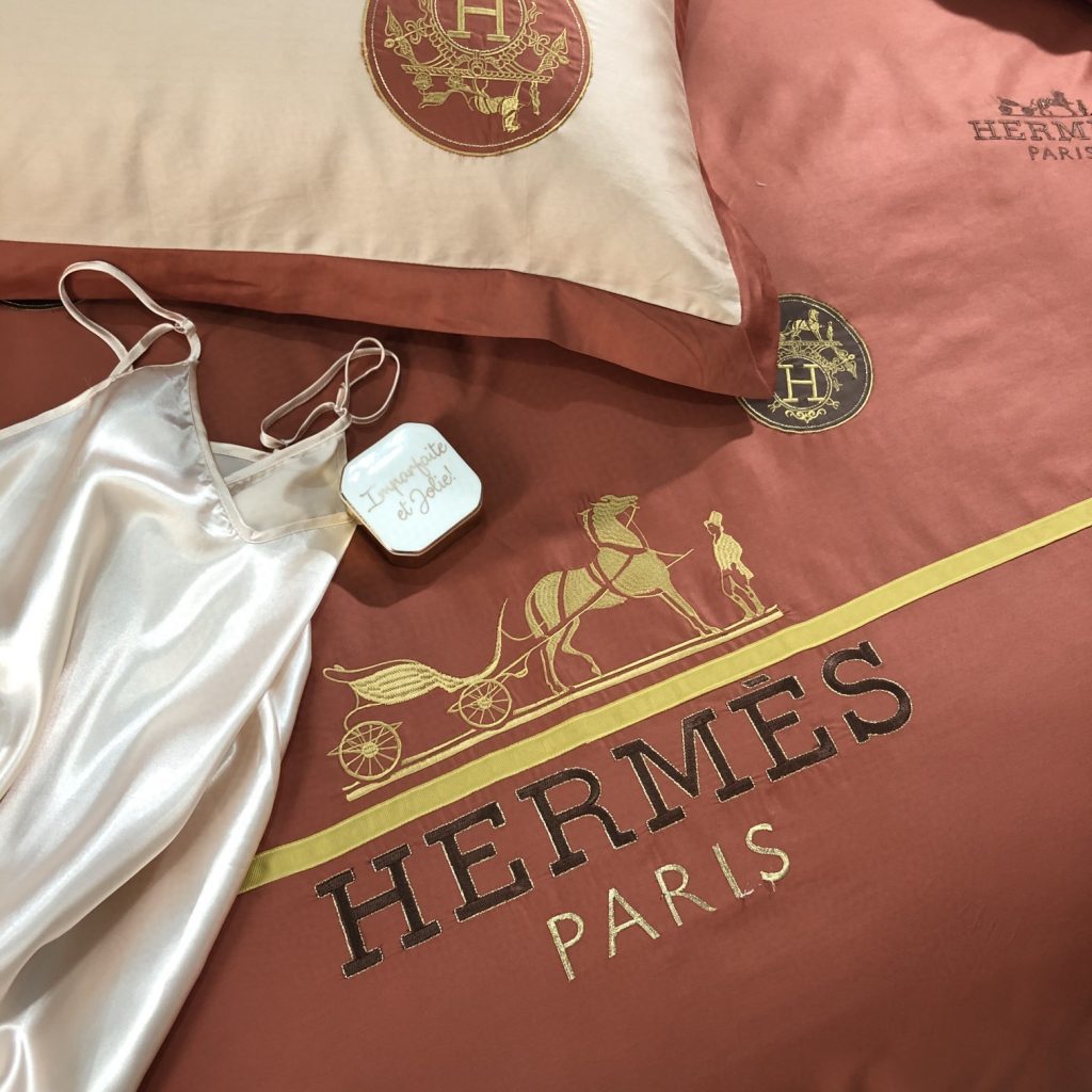 掛け布団カバー4点セット　エルメスHERMES　布団カバーセット　ダブルサイズ/キングサイズ　刺繍　人気インテリア - 画像 3
