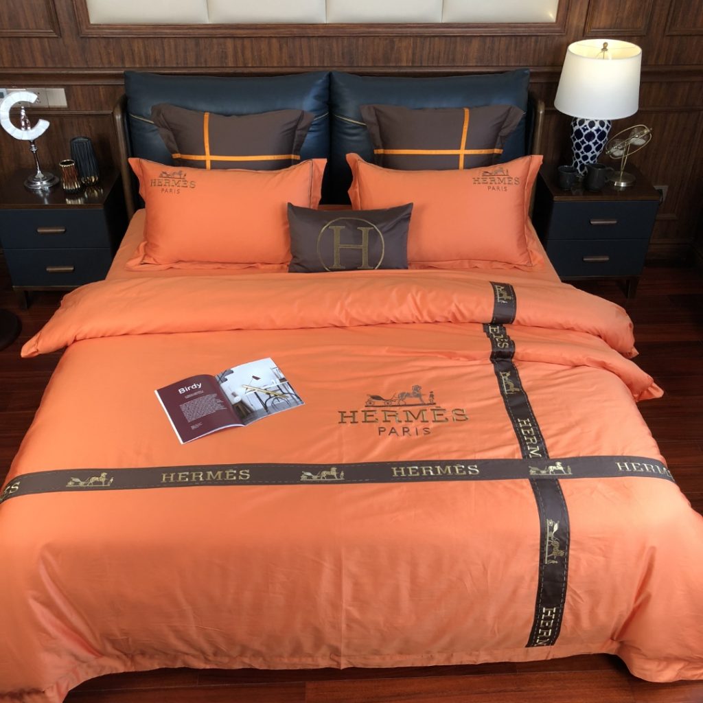 掛け布団カバー4点セット　エルメスHERMES　布団カバーセット　ダブルサイズ/キングサイズ　人気インテリア　刺繍 - 画像 5