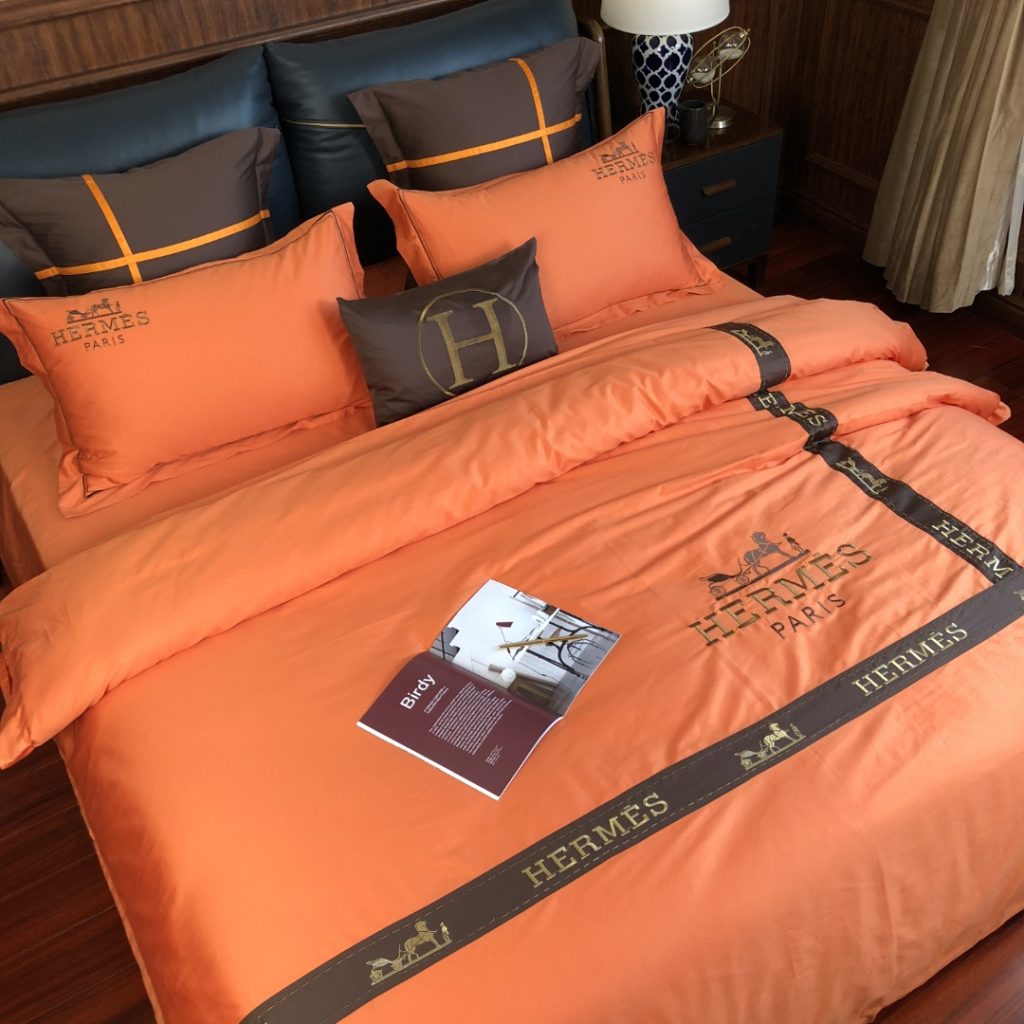 掛け布団カバー4点セット　エルメスHERMES　布団カバーセット　ダブルサイズ/キングサイズ　人気インテリア　刺繍 - 画像 7