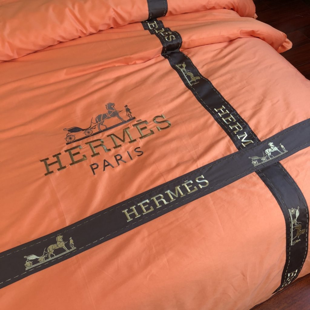 掛け布団カバー4点セット　エルメスHERMES　布団カバーセット　ダブルサイズ/キングサイズ　人気インテリア　刺繍 - 画像 8