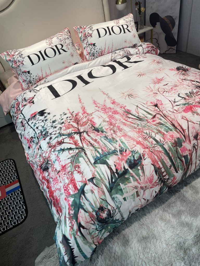 ディオール 掛け布団カバーセット Dior布団カバー4点セット 妙趣の絵柄寝具ベッド用品夏3色 心地よい - 画像 2