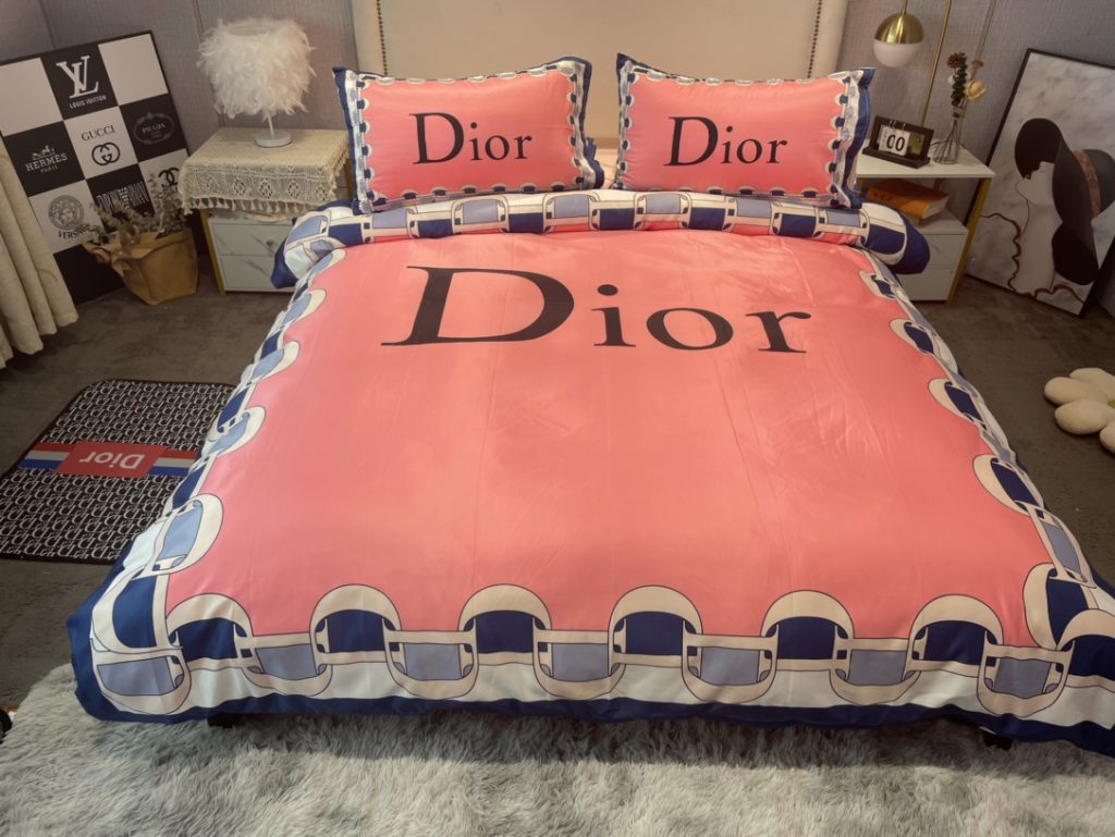 ディオール 掛け布団カバーセット Dior布団カバー4点セット 妙趣の絵柄寝具ベッド用品夏3色 心地よい - 画像 4