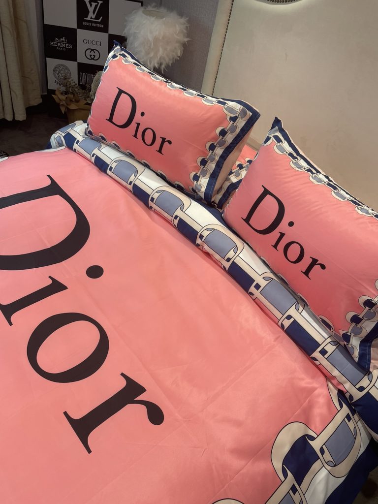 ディオール 掛け布団カバーセット Dior布団カバー4点セット 妙趣の絵柄寝具ベッド用品夏3色 心地よい - 画像 6