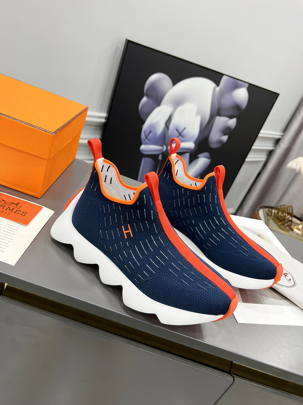 Hermesエルメス　スニーカー　人気靴ハイカット　メッシュ　運動風　メンズ/レディース - 画像 2