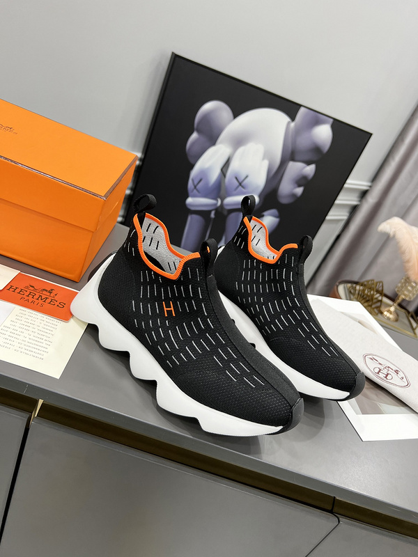 Hermesエルメス　スニーカー　人気靴ハイカット　メッシュ　運動風　メンズ/レディース - 画像 3