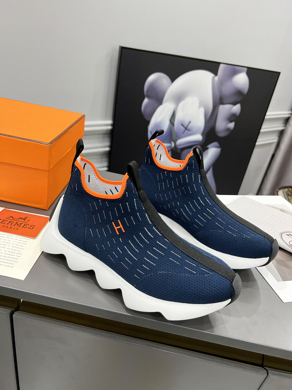 Hermesエルメス　スニーカー　人気靴ハイカット　メッシュ　運動風　メンズ/レディース - 画像 4