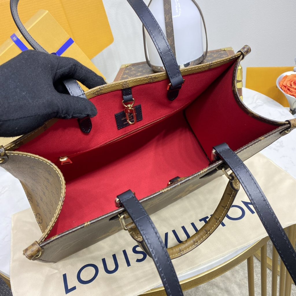 ルイヴィトン　トートバッグ　ショルダーバッグ　オンザゴーMM　モノグラム　ブラウン　レディース　LOUIS VUITTON　A4対応 - 画像 8