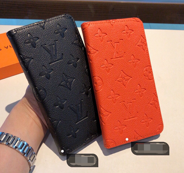 ルイヴィトン　Louis Vuitton　手帳型ケース　スマホケース　モノグラム　スマホカバー　ブラック/オレンジ - 画像 2