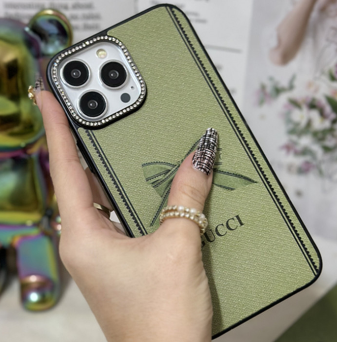 GUCCI　グッチ　iPhoneケース　iPhoneカバー　スマホケース　保護カバー　緑　リボン - 画像 2