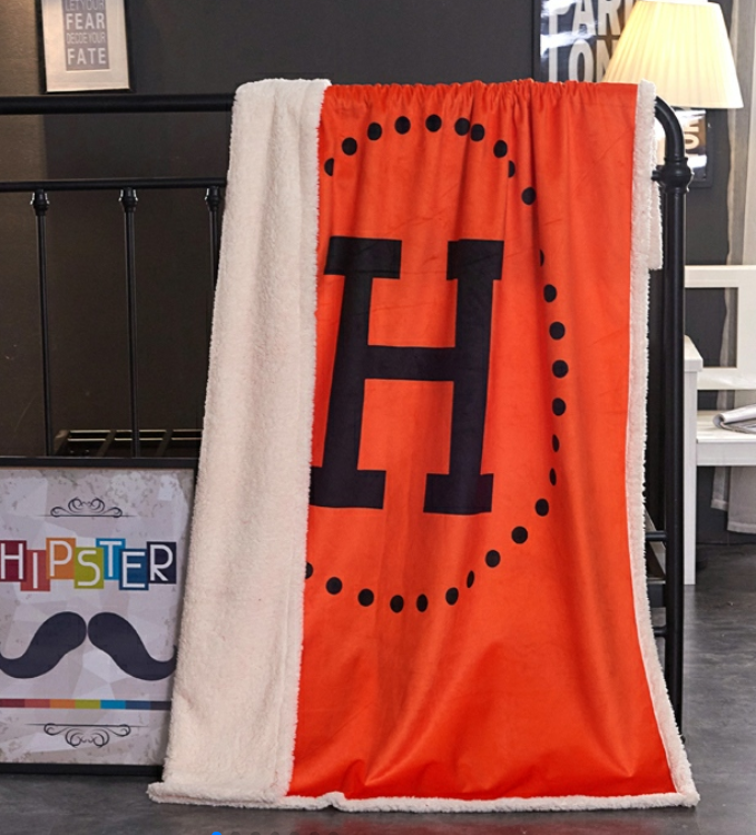 エルメス　HERMES　人気ブランケット　毛布　暖かい　通年使用でき　ひざ掛け毛布　オレンジ　2種類選択可 - 画像 2