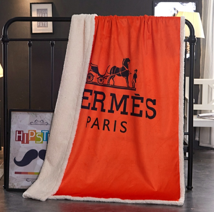 エルメス　HERMES　人気ブランケット　毛布　暖かい　通年使用でき　ひざ掛け毛布　オレンジ　2種類選択可 - 画像 3
