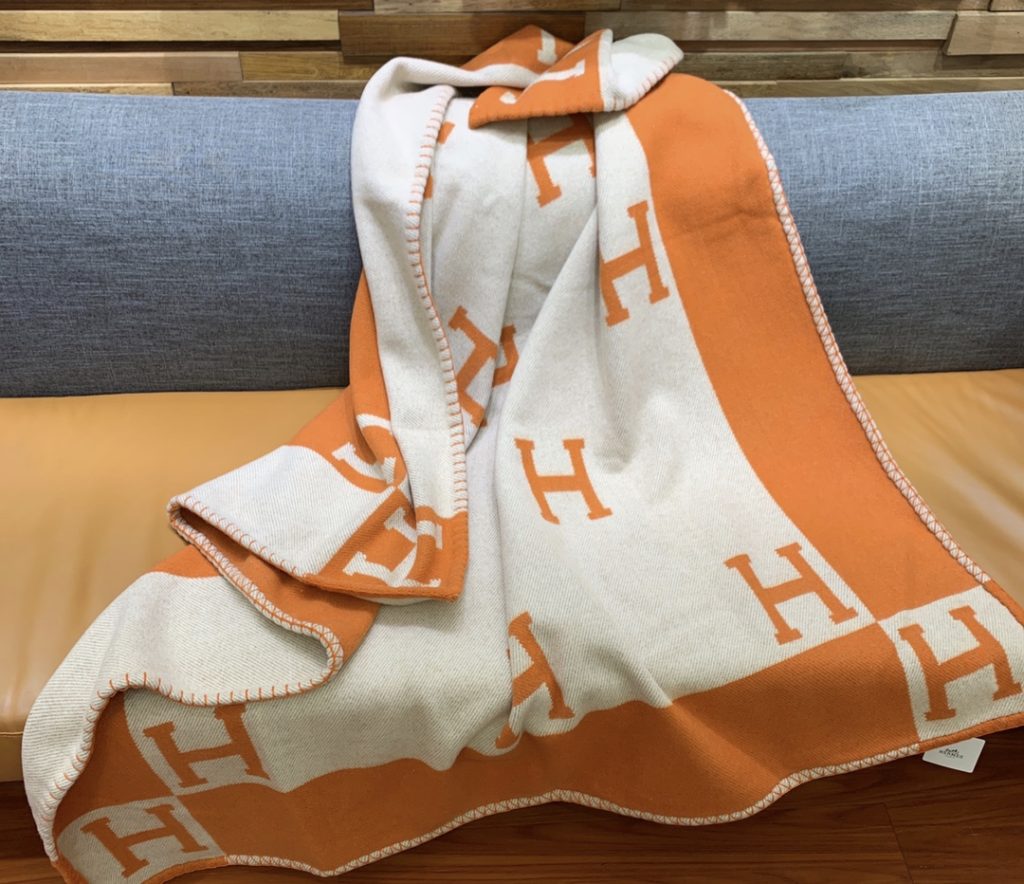 Hermes　エルメス　暖かい ウールブランケット ジャガード ６色　Hマーク　毛布　ベッド/カー/旅行/子供用でき - 画像 8
