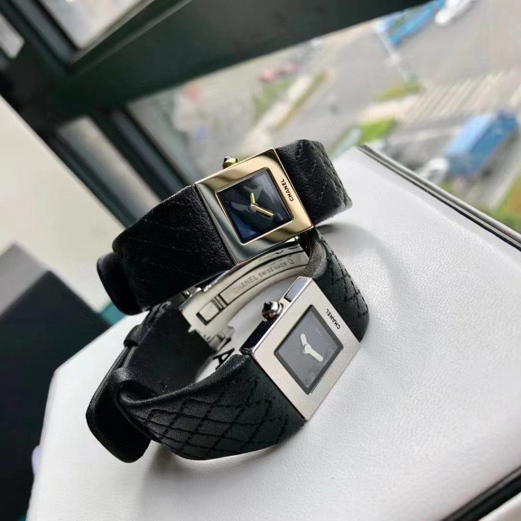 Chanel シャネル✨ヴィンテージCHANEL✨菱目打ち小方型腕時計🎁高級レザーストラップが美しい✨上品で使いやすいデイリーレディース時計⌚ - 画像 6