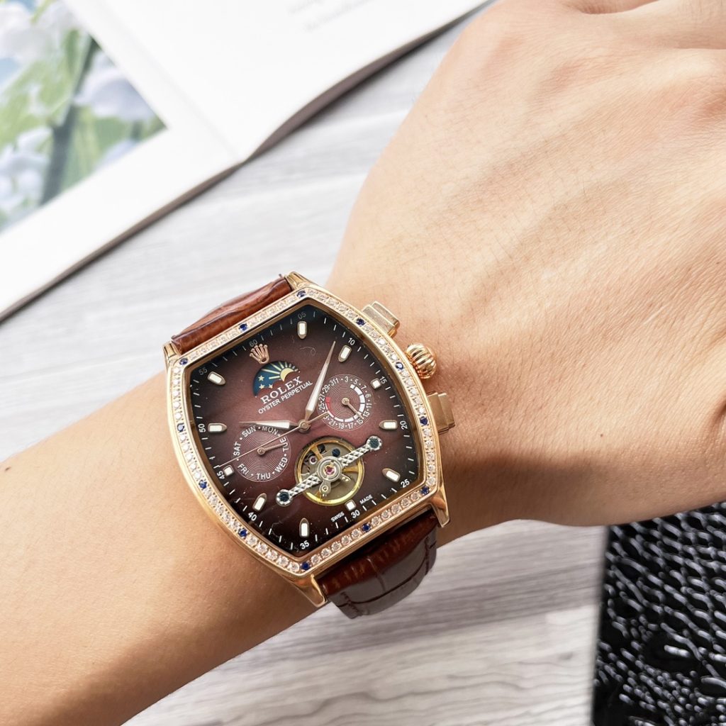 Rolex ロレックス【新作登場】ロレックス 自動巻きメンズ腕時計✨革ベルト&大文字盤😍高級感抜群🕰️42mm - 画像 3
