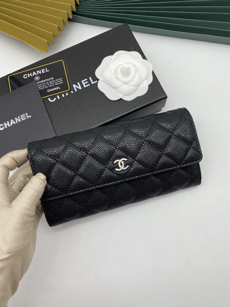 【シャネル】キャビアスキン 長財布 ココマーク金具 上品で実用的なブラックのレディースウォレット - 画像 5