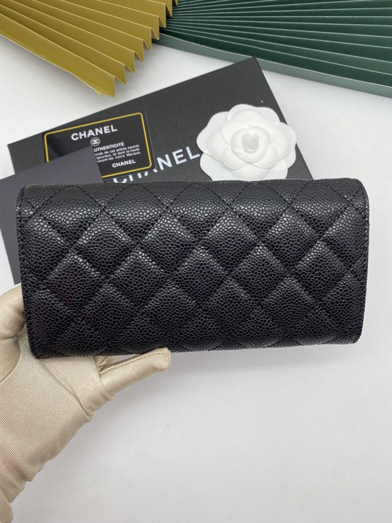 【シャネル】キャビアスキン 長財布 ココマーク金具 上品で実用的なブラックのレディースウォレット - 画像 7