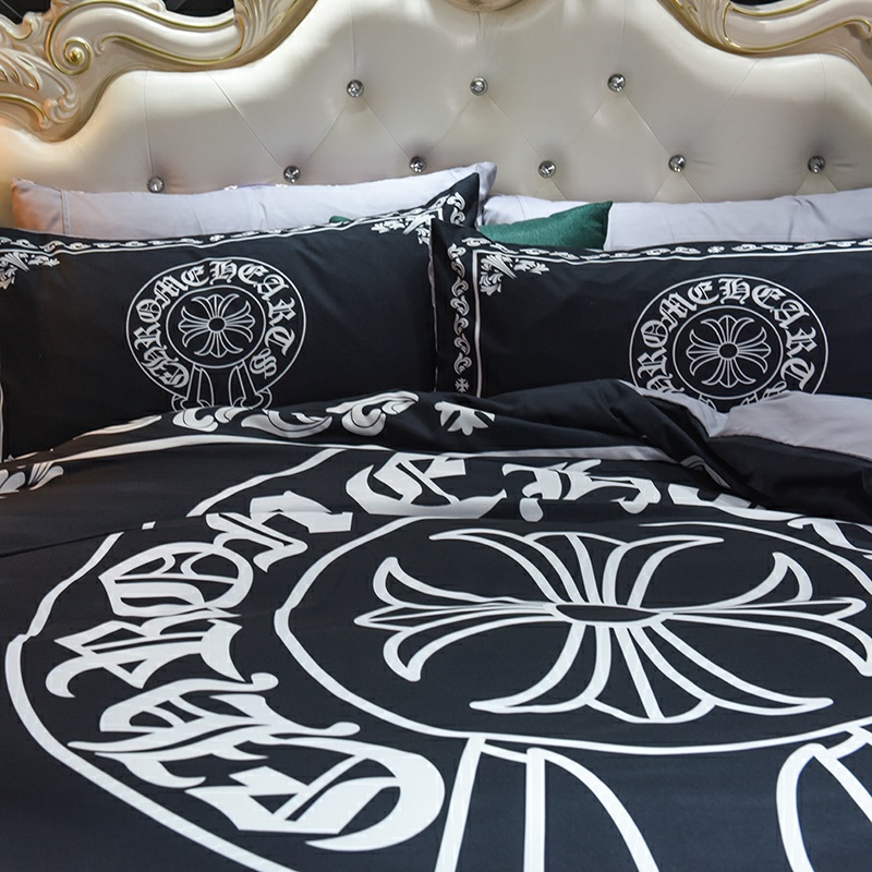 CHROME HEARTS クロムハーツ　掛け布団カバーセット4点　ダブルサイズ/キングサイズベッド　綿生地ベッドカバー　新居寝具用品 - 画像 3