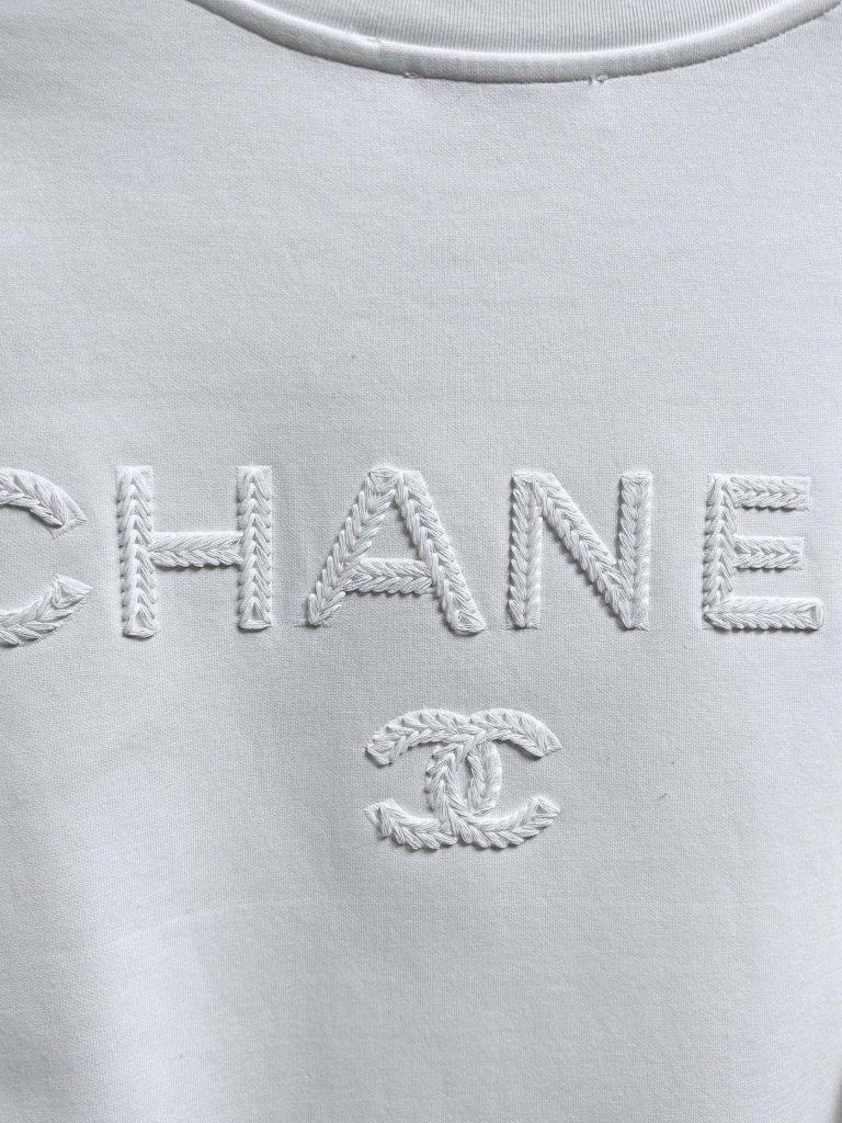 chanel ロゴ刺繍 ロングスリーブTシャツ 100%コットン 白 1色 - 画像 2